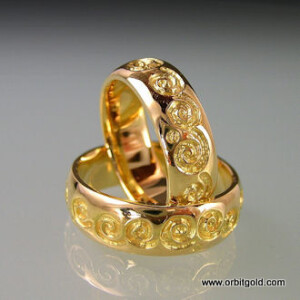 Yellow Gold Wedding Band With Carved Details
