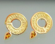 Golden CIRCLE earrings set with Citrines or Peridots