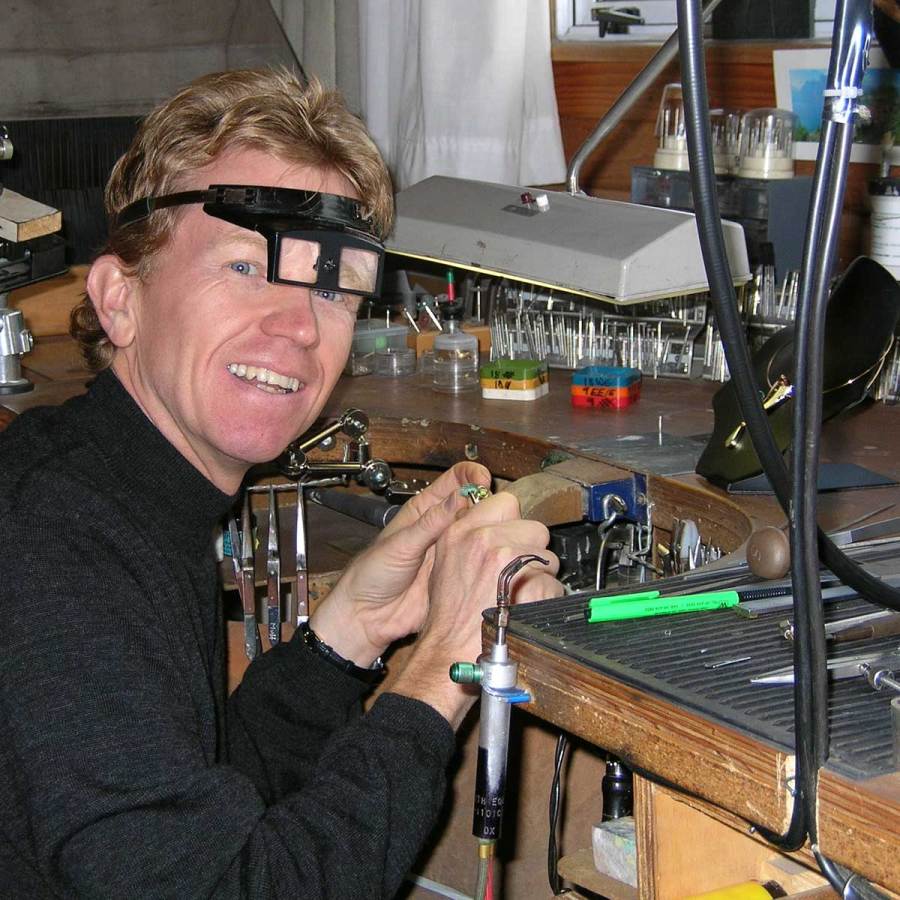 orbit gold jeweller juerg working at bench in queenstown