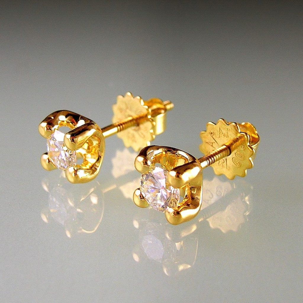 DIAMOND Scalloped Claw Studs